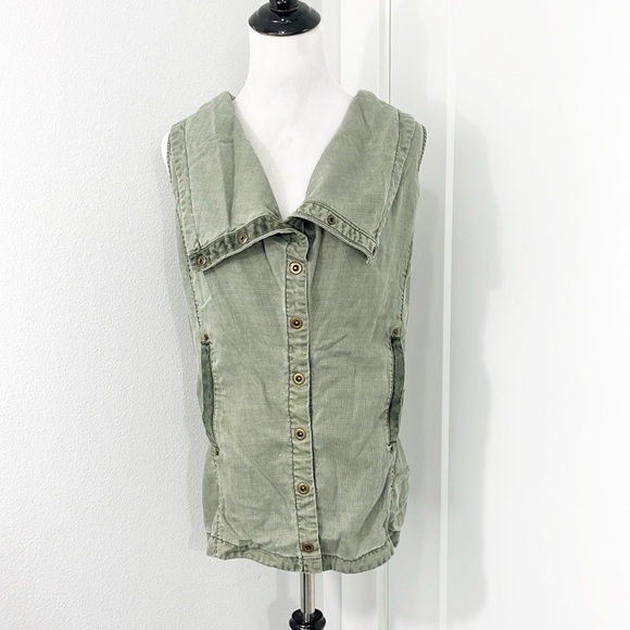 Anthropologie Marrakech XS Olive Green Tombolo Utility Vest with Pockets - Picture 2 of 13